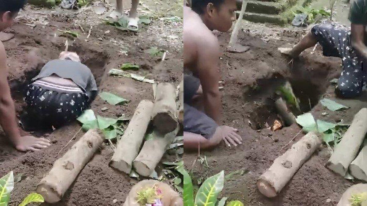 Detik-detik rekaman kuburan bayi dibongkar