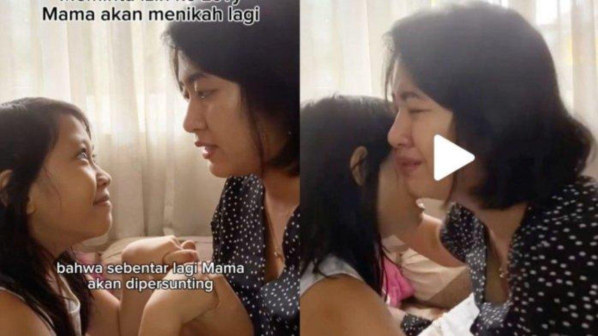 Viral momen haru ibu minta izin menikah lagi ke anak gadisnya.
