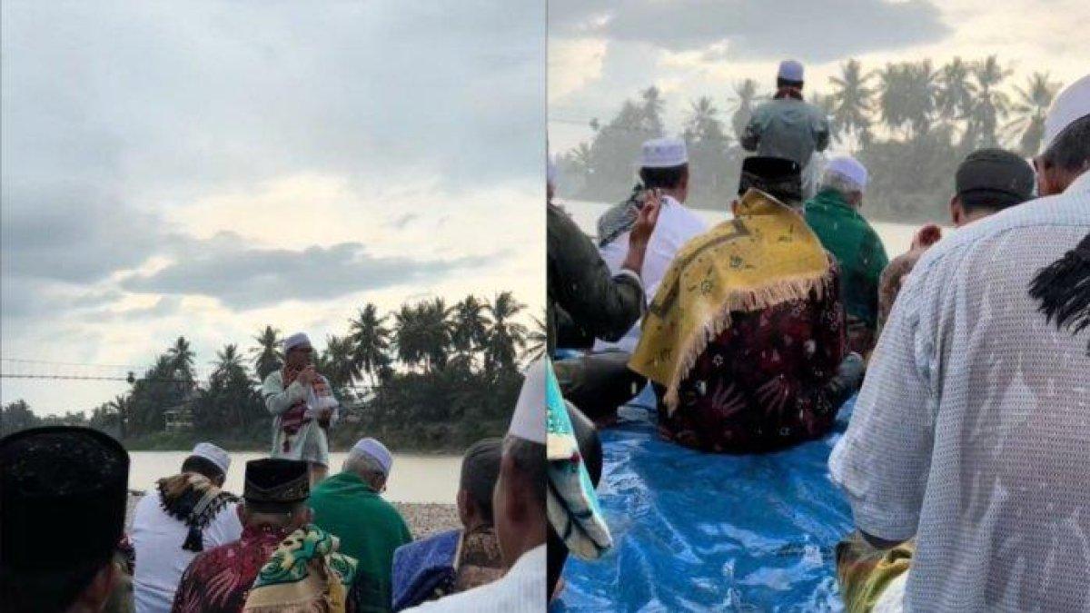 Viral momen warga salat Istisqa meminta hujan langsung terkabul