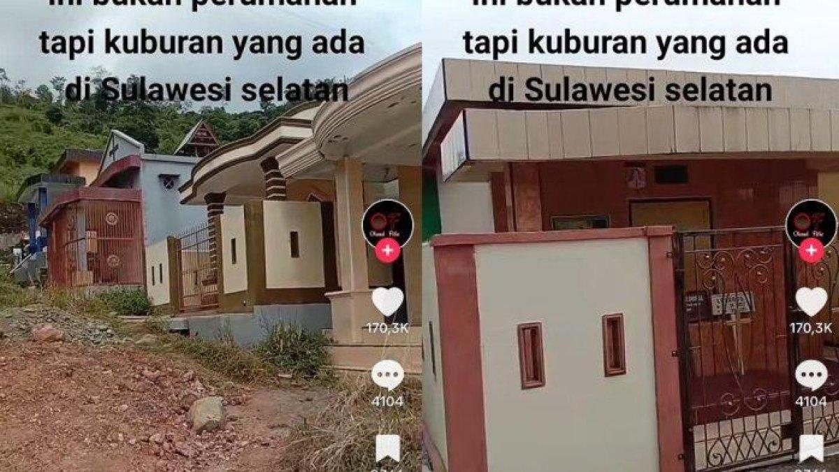 Viral penampakan kuburan mewah mirip rumah di Palopo, Sulsel.