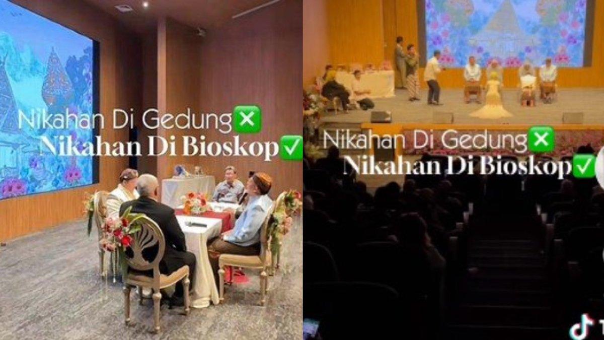 Viral pernikahan di Tangerang memakai konsep ala bioskop