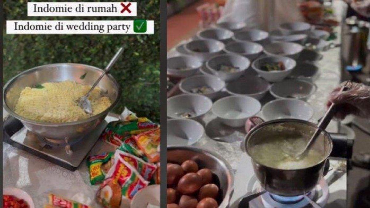 Viral pesta pernikahan sajikan menu mi instan.