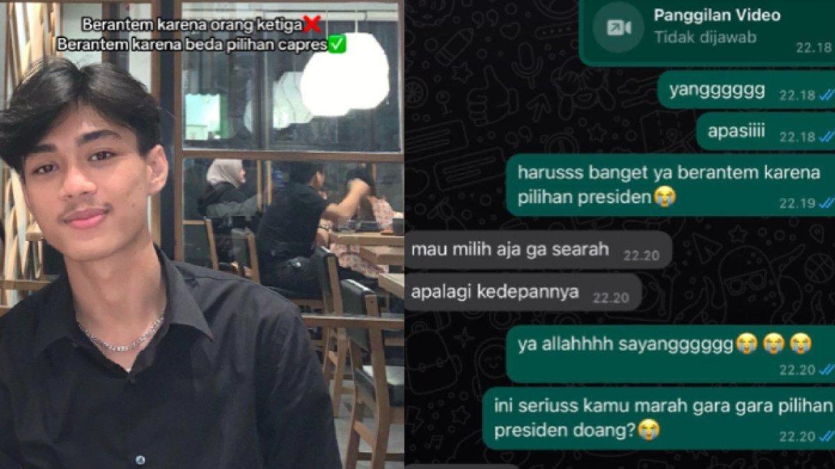 Pria diblock pacarnya di WA karena beda pilihan capres.