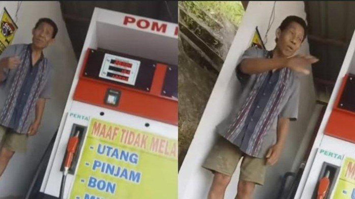 Viral pria paruh baya penjual bensin ngamuk ke pembeli karena tak terima istrinya dipanggil tante