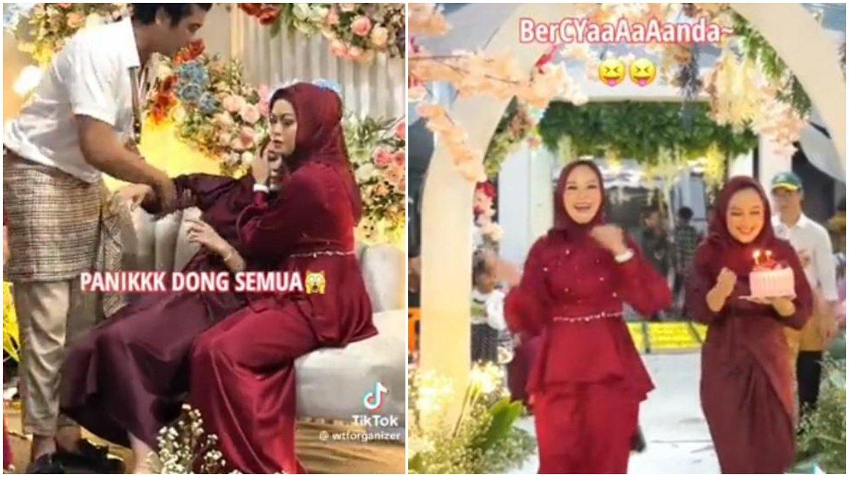 Viral video bridesmaid numpang surprise ulangtahun di acara pernikahan.