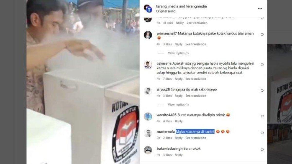 Viral video kotak suara Pilkades mengeluarkan asap misterius di Banten.