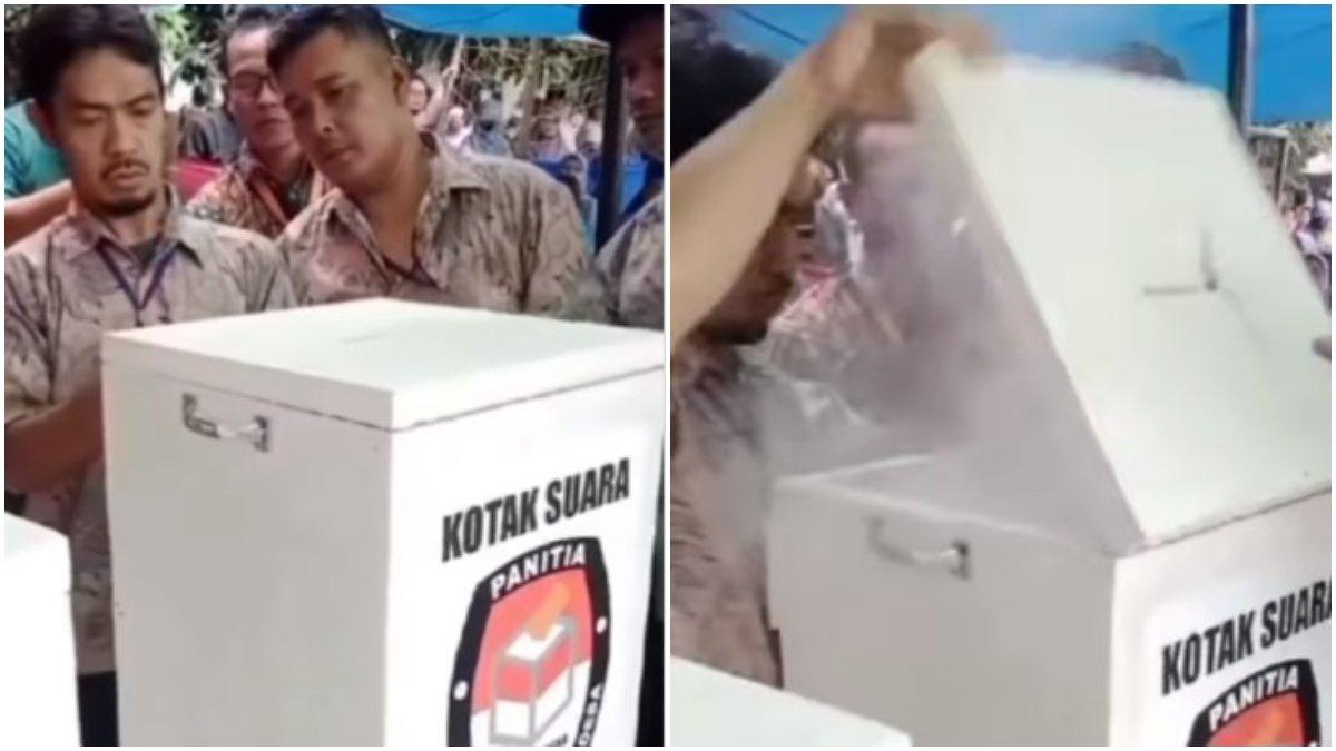 Viral video kotak suara mengeluarkan asap misterius di Tangerang.