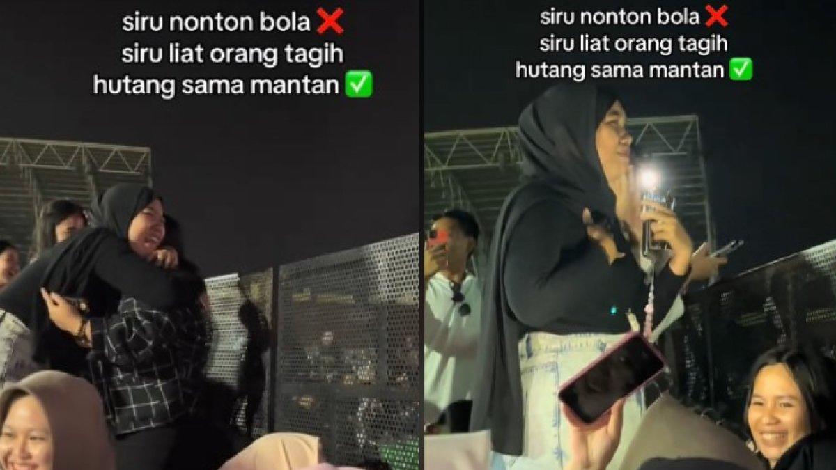 Viral wanita tagih utang ke mantan pacar saat konser