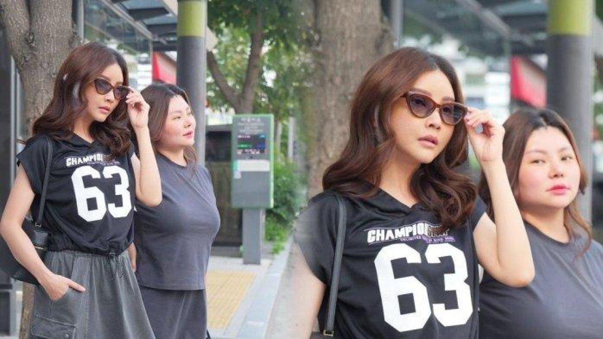 Sarwendah bersama adiknya, Wendy di Korea usai menjalani operasi plastik.