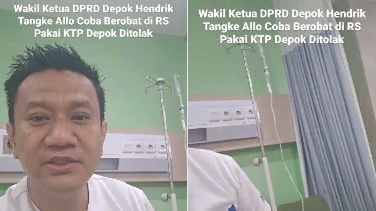 Wakil Ketua DPRD Kota Depok Hendrik Tangke Allo periksa ke RS tunjukkan KTP biar gratis