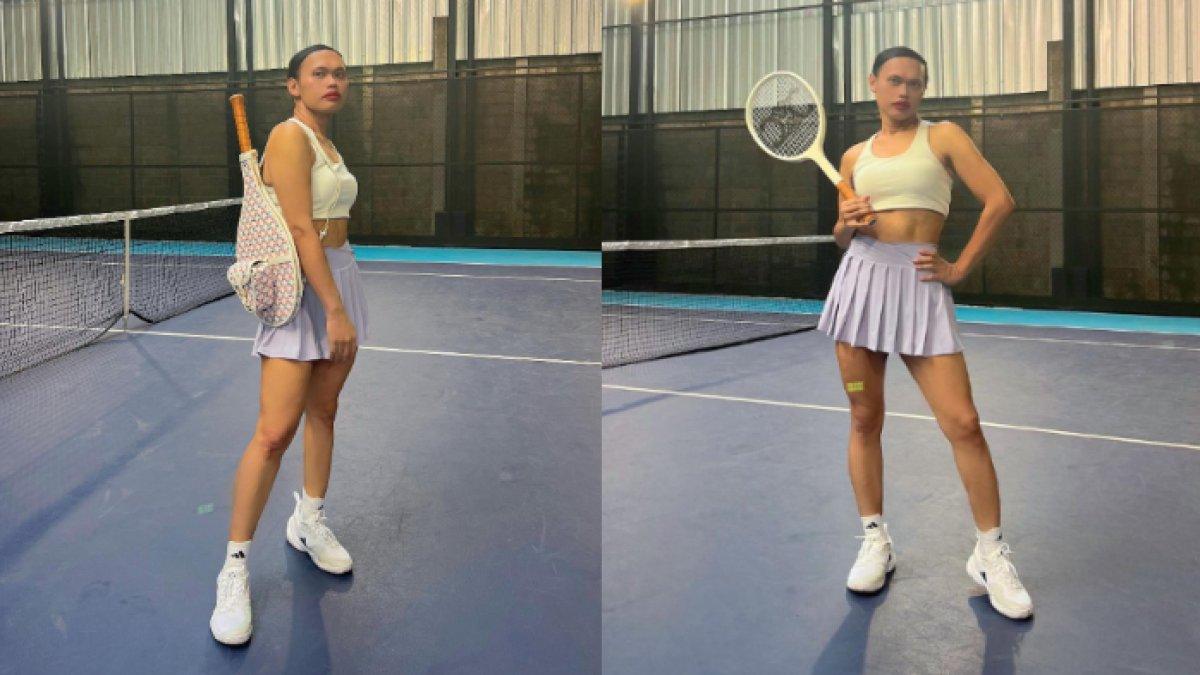 Wanda Hara bermain tenis