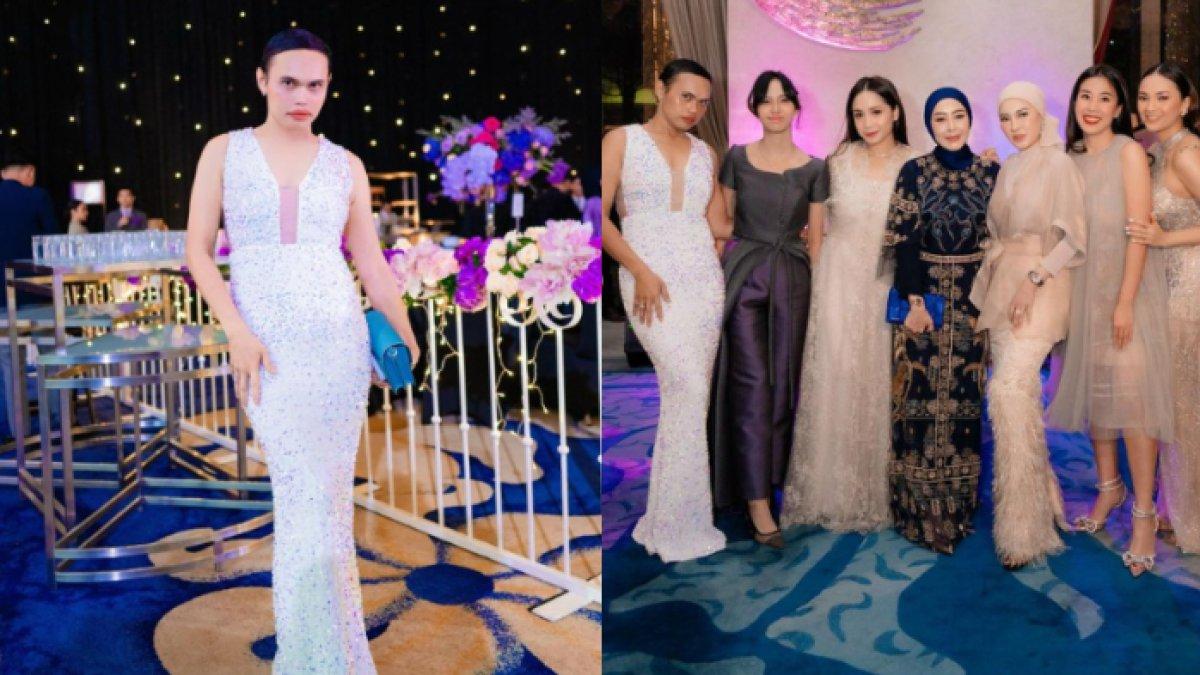 Wanda Hara saat hadiri pernikahan Rizky Febian dan Mahalini.