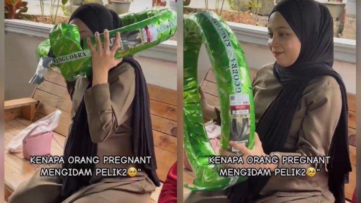 Wanita hamil ngidam aroma ban motor baru