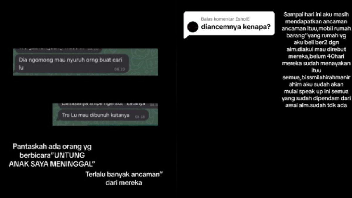 Wanita tunjukkan ancaman mertuanya jika tak berikan hartanya