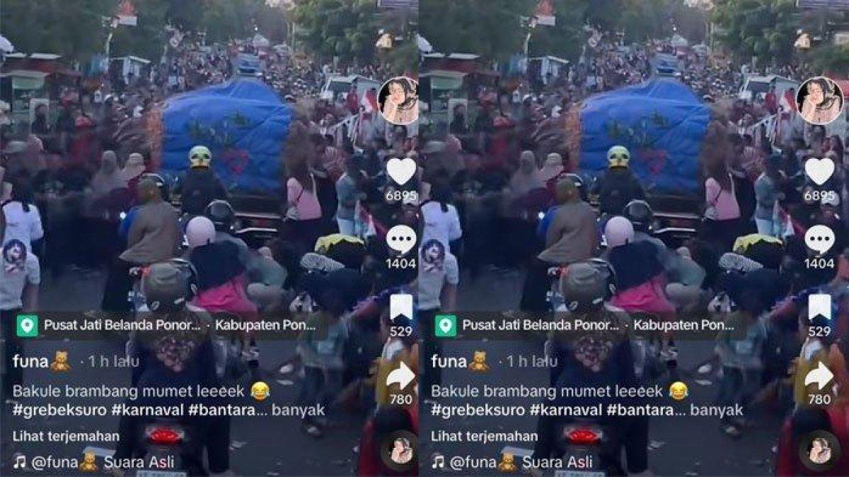 Warga Ponorogo viral ramai-ramai ambil bawang di mobil pickup