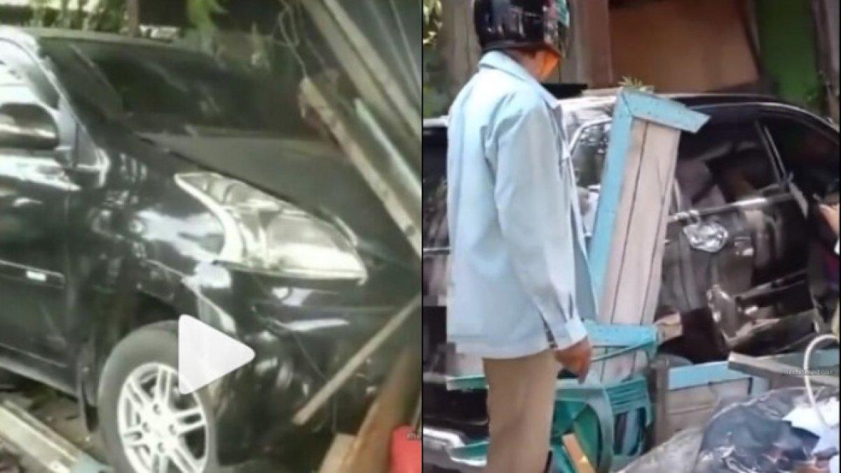 Warung yang ditabrak remaja 16 tahun porak poranda