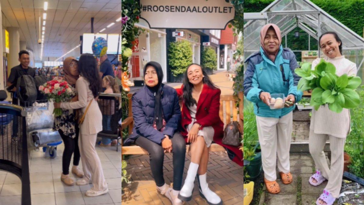 Yesi mengajak ibunya jalan-jalan di Belanda hingga panen sayuran di kebun sendiri (Instagram/yesiarindo - TikTok/yesiarindonobels)