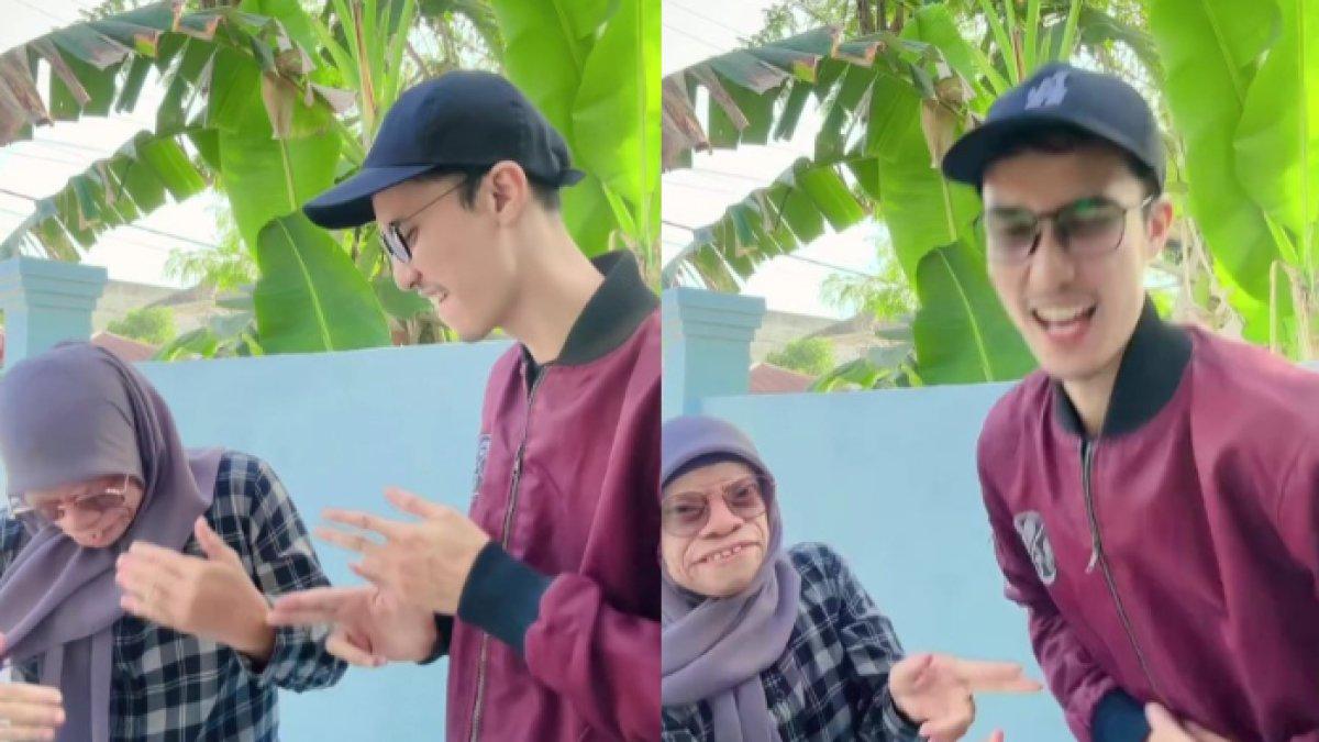 Yuni Manurung dan pacarnya kompak bermain TikTok bersama.