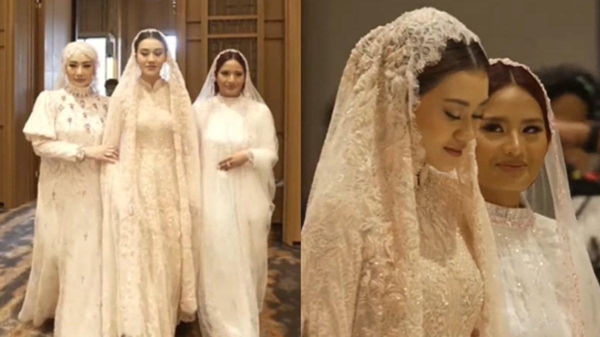 Zahwa Massaid tampil menawan dengan gamis warna putih di pengajian Aaliyah