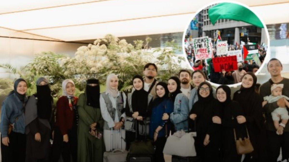 ZASKIA KE GAZA - Zaskia Adya Mecca dan sembilan WNI berangkat ke Mesir untuk Global March to Gaza, aksi solidaritas internasional yang mendukung Palestina. 