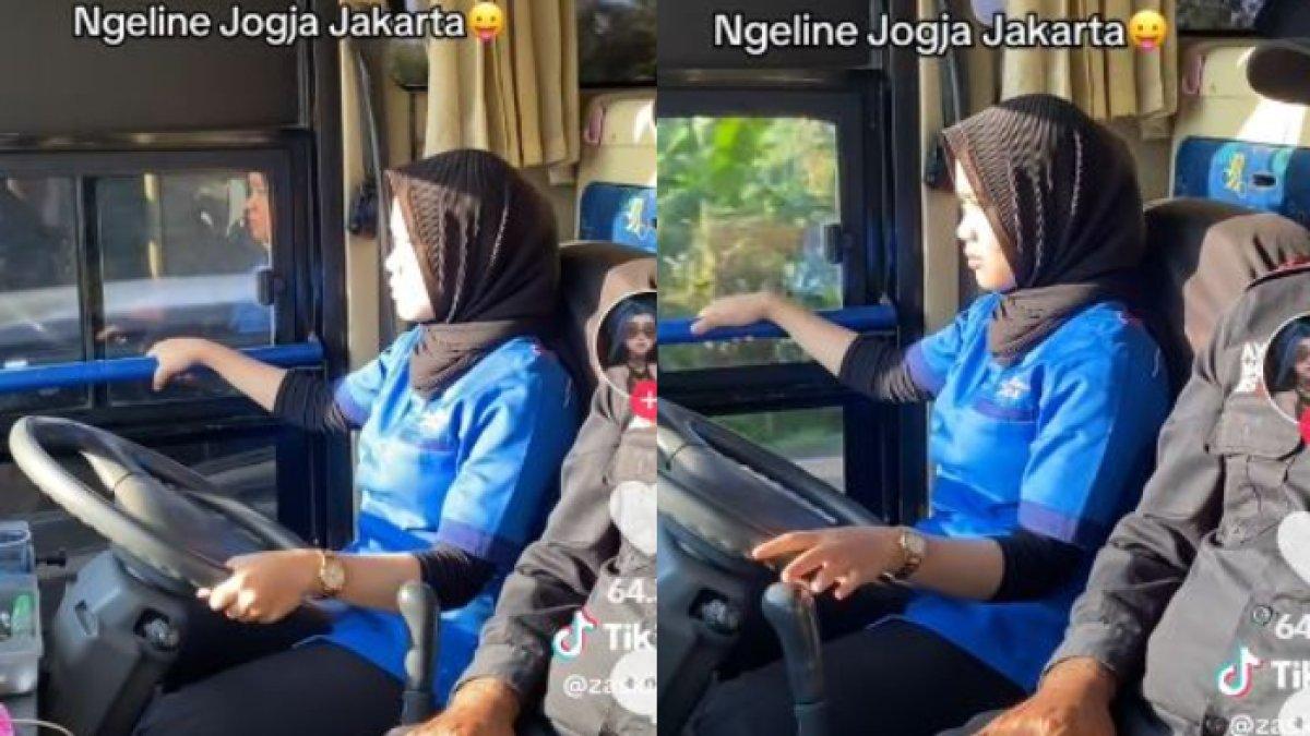 Zaskia Mareta, sopir bus cantik yang baru 20 tahun.