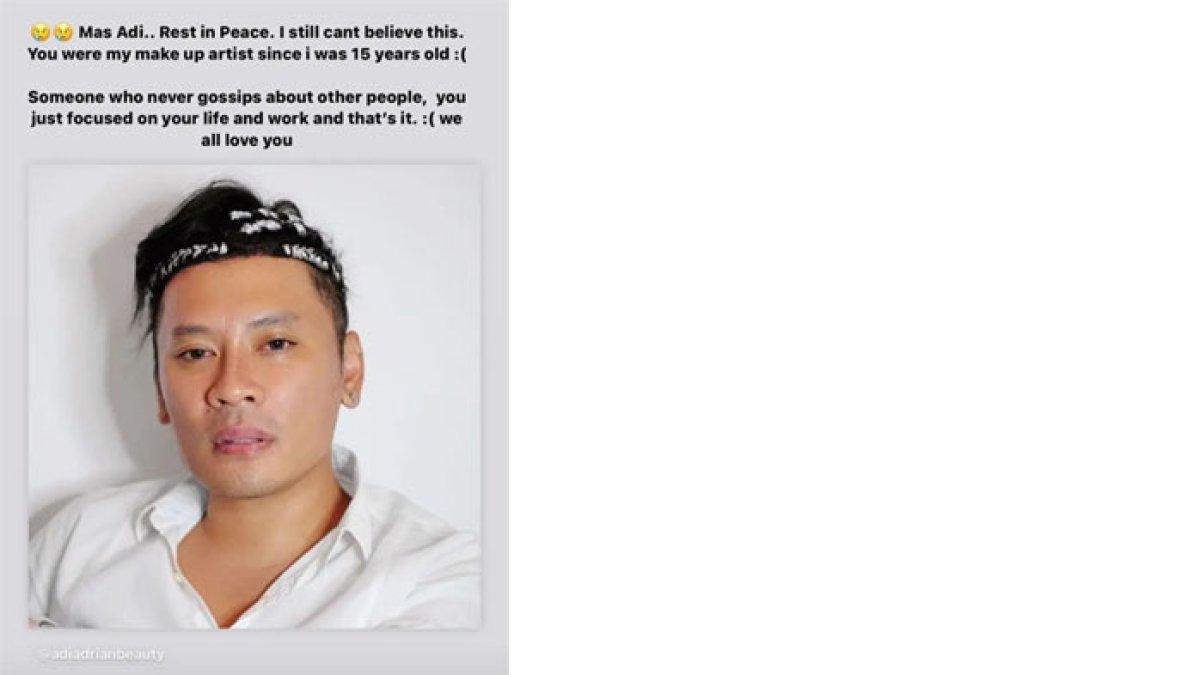 Ucapan duka Agnez Mo untuk meninggalnya MUA Adi Adrian.