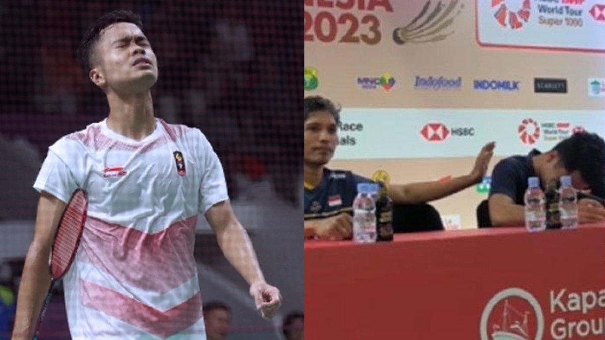 Anthony Ginting menangis khawatirkan kondisi orang tua.