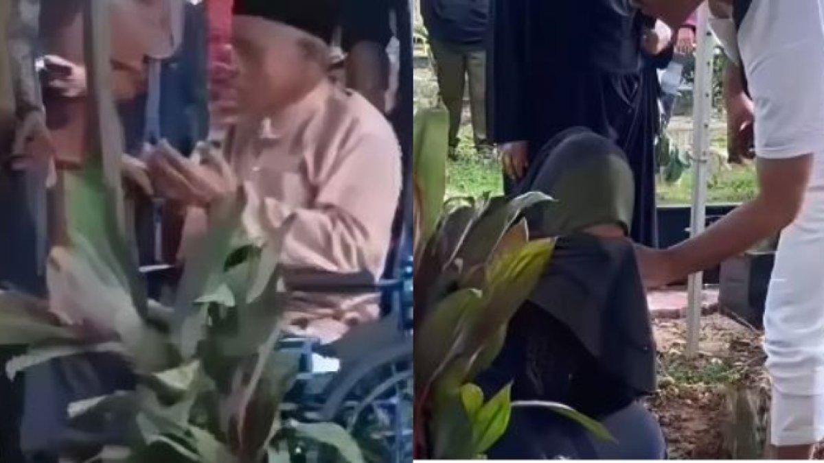 ayah Ika juga dibawa menggunakan kursi roda