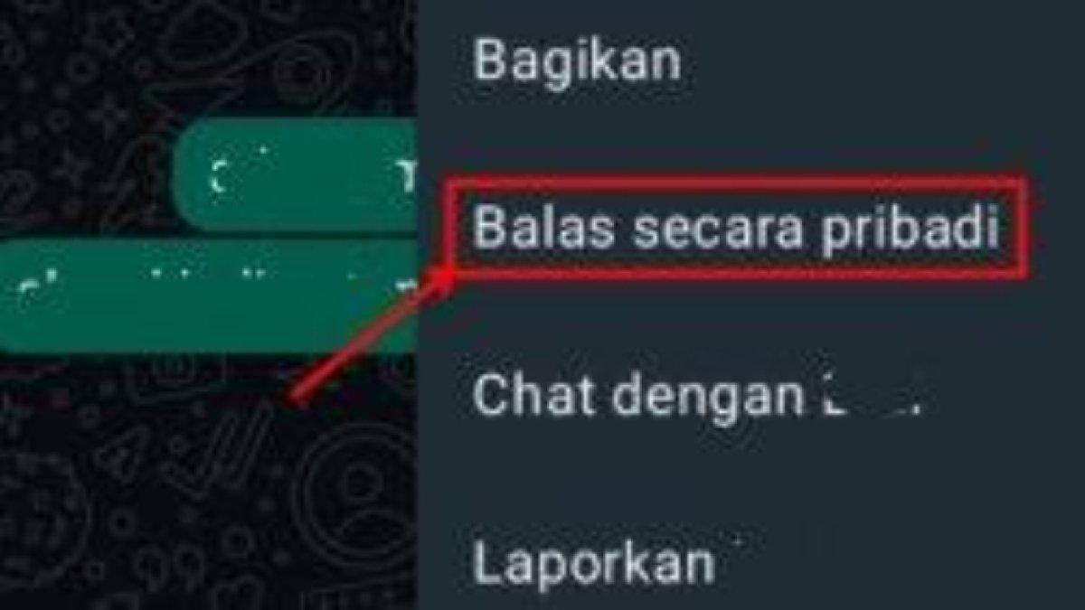Cara balas obrolan di WA Grub secara japri