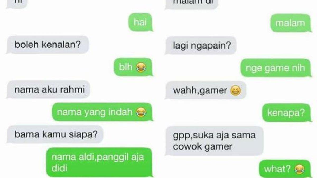 Ilustrasi chatting WhatsApp cowo ke cewe