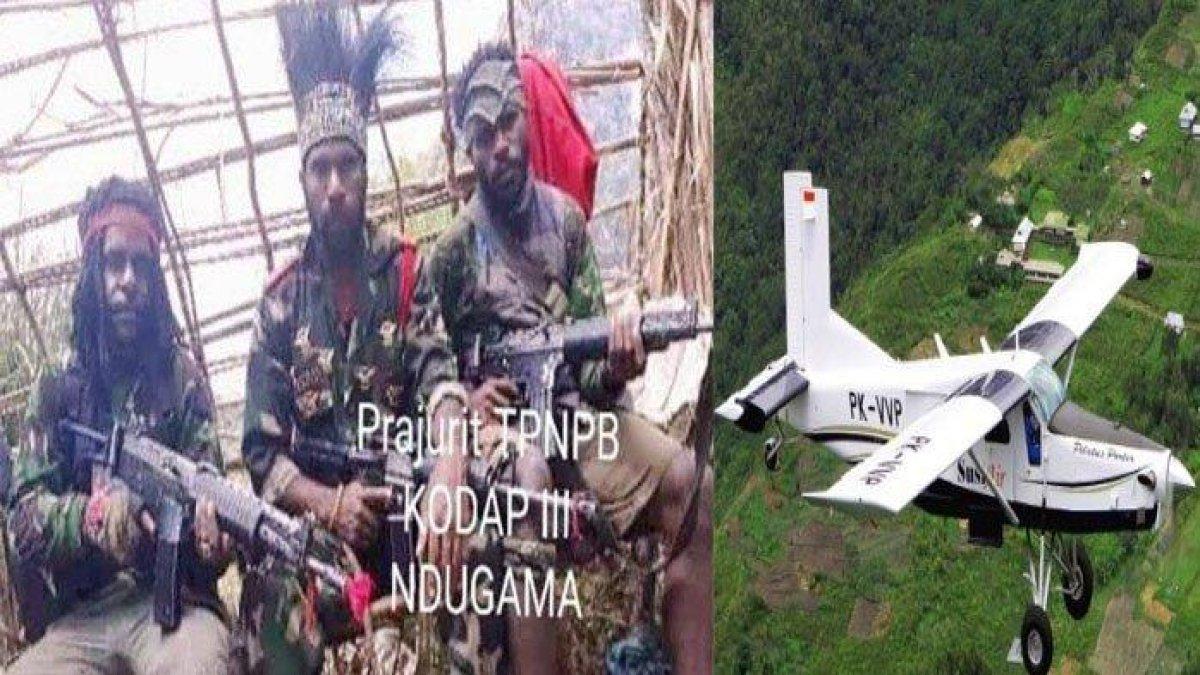 Egianus Kogoya dan anggota OPM. Tentara Pembebasan Nasional Papua Barat - Operasi Papua Merdeka ( TPNPB-OPM) memberikan tujuh syarat agar pilot pesawat Susi Air dibebaskan.