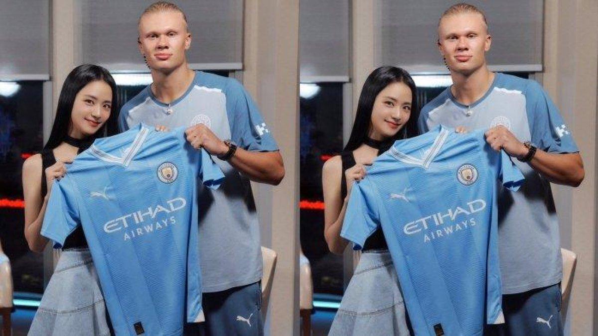 Foto Erling Haaland dan Jisoo BLACKPINK