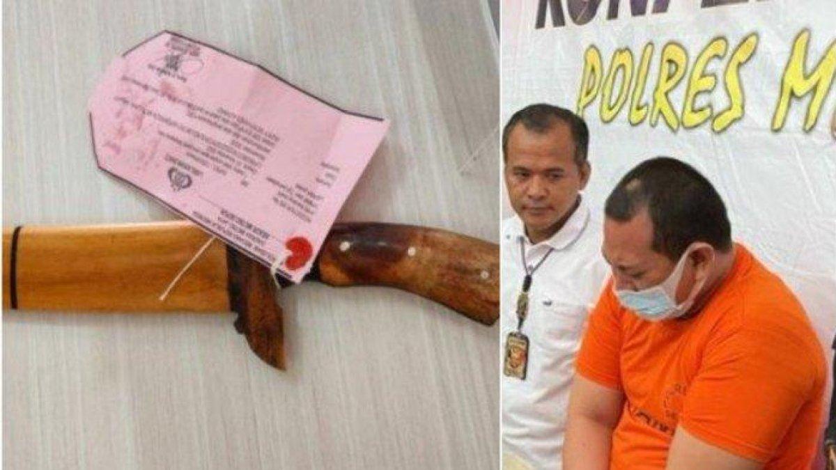 Golok dan Rizky Novyandi Achmad alias RNA (31) . Terungkap asal usul golok yang digunakan RNA untuk menghabisi nyawa anak dan membacok istrinya di Depok.