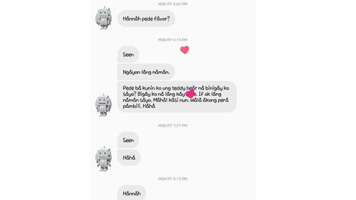 Percakapan Hannah dengan sang mantan