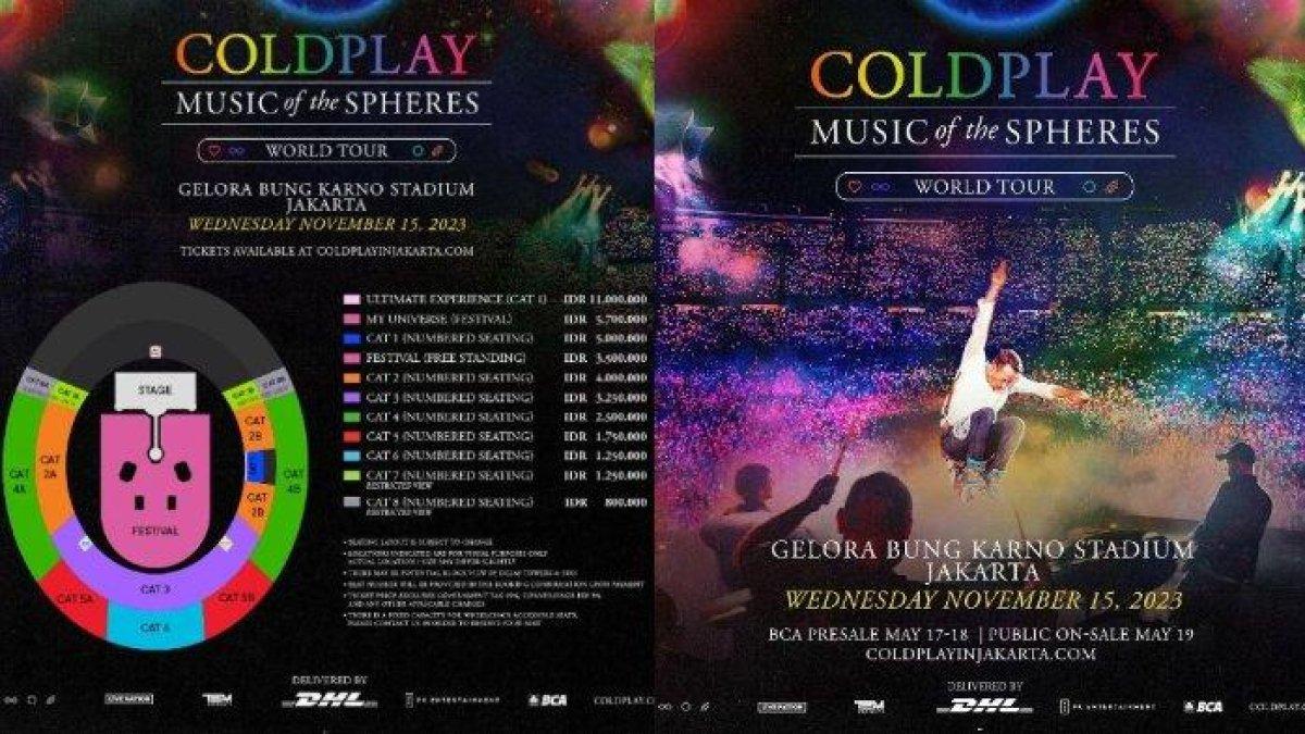 Harga tiket konser Coldplay di Jakarta 2023 telah dirilis oleh promotor secara resmi.