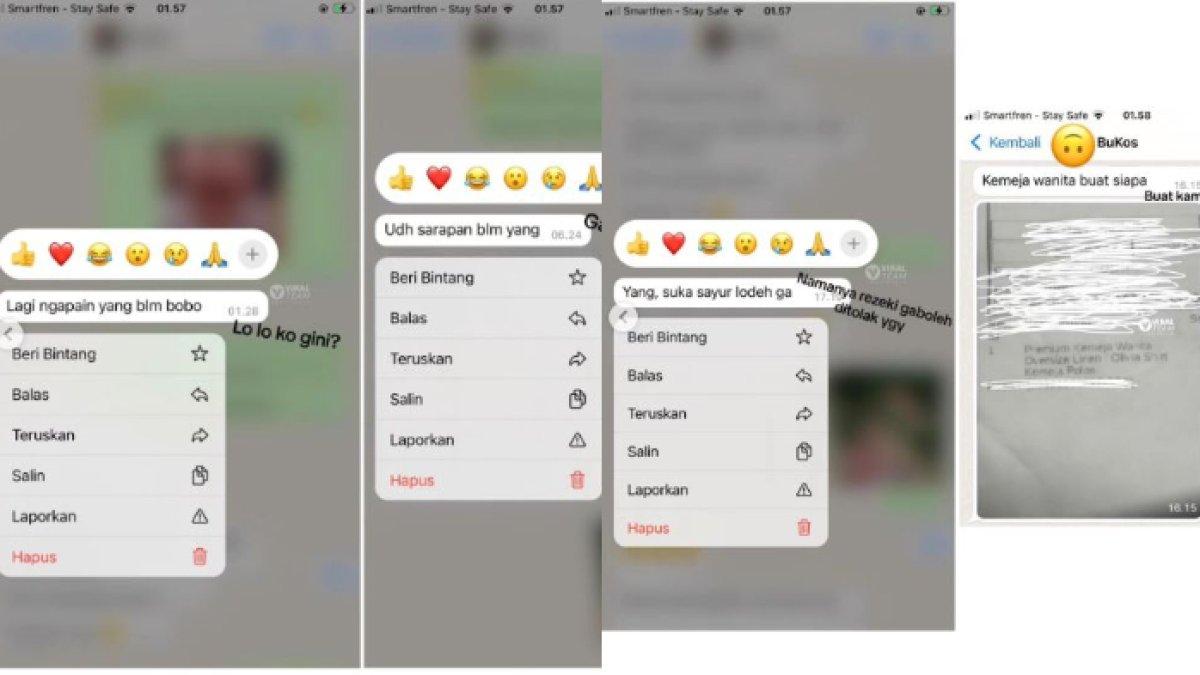 ia memperlihatkan isi chat