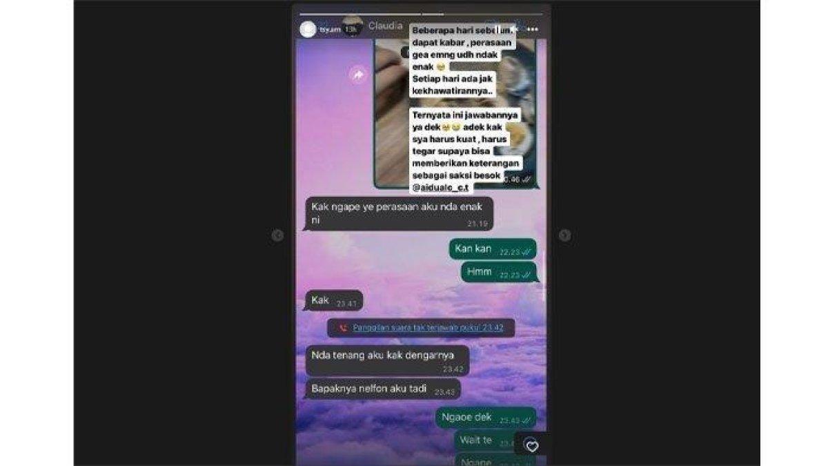 Kekasih Bripda Ignatius Dwi Frisco Sirage rupanya sempat merasakan firasat sebelum sang pacar tewas diduga ditembak seniornya