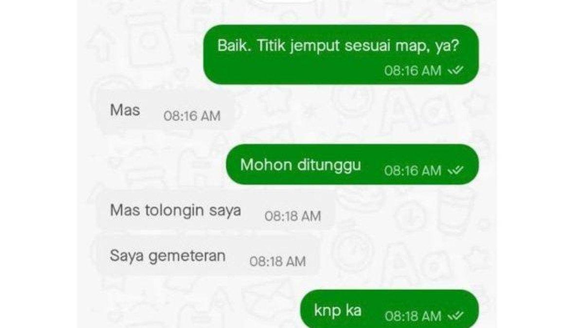 Isi chat pengemudi ojek online