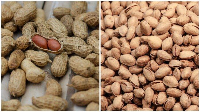 Kacang-kacangan seperti kacang tanah dan pistachio termasuk makanan tinggi nutrisi.