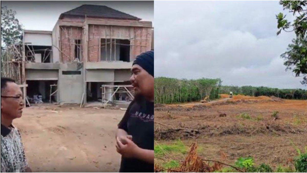 Mbah Taryo dengan kondisi rumah barunya