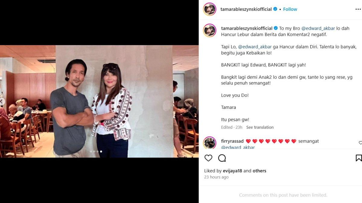 KONDISI EDWARD AKBAR - Dua bulan menyandang status duda, kondisi Edward Akbar diungkap oleh sang tante, Tamara Bleszynski.