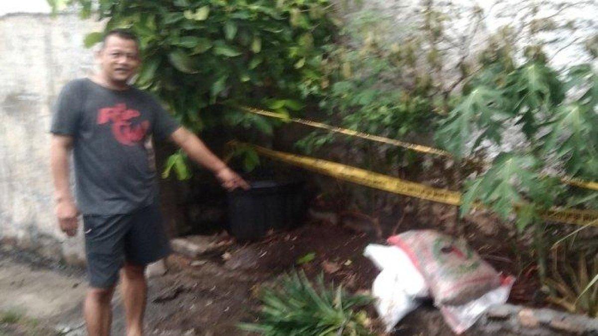 Lokasi jasad bayi laki-laki yang ditemukan warga saat sedang bersih-bersih taman di Karangrejo VI gang buntu Banyumanik Semarang  