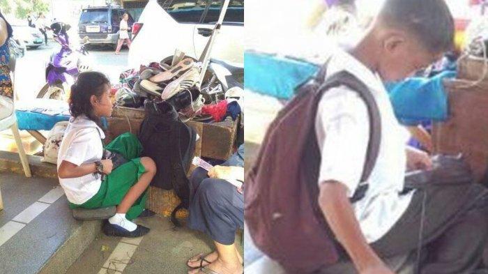 Kakak Beradik Ini Rela Bekerja Sebagai Tukang Sol Sepatu Sepulang Sekolah