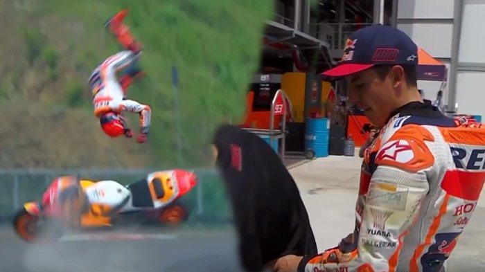 Marc Marquez langganan kecelakaan di Sirkuit Internasional Pertamina Mandalika sebanyak tiga kali.