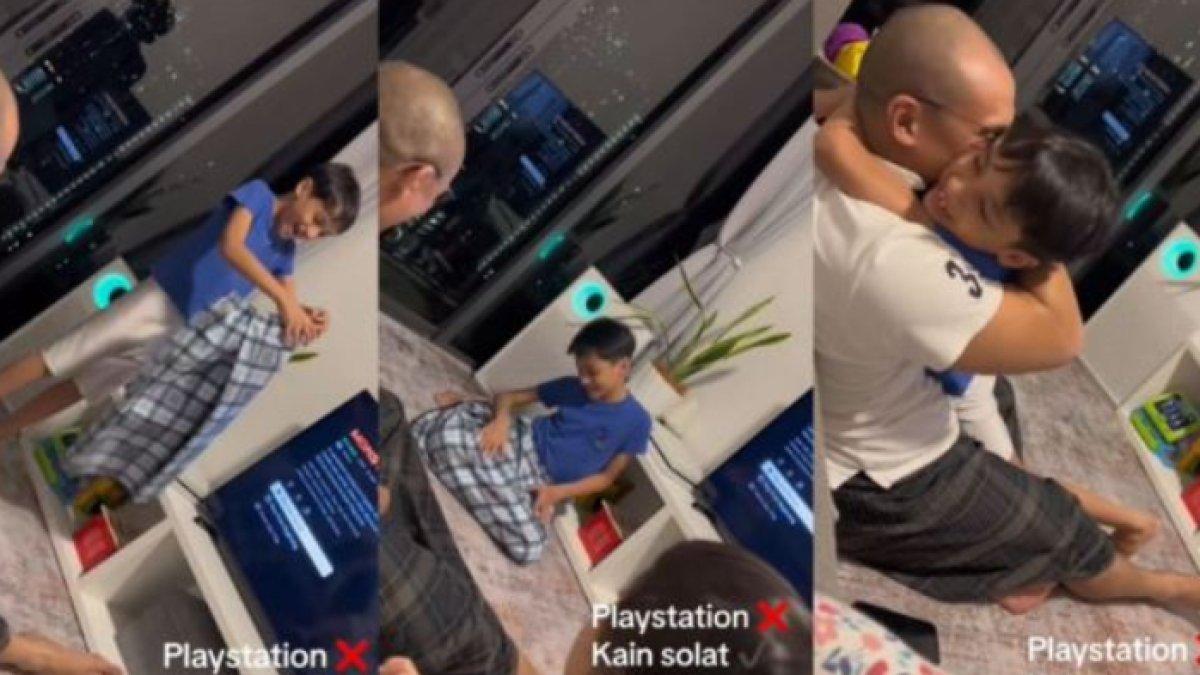 Momen bocah 8 tahun bahagia diberi kado kain sarung