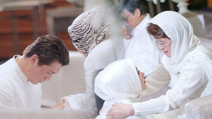 Momen Reino Barack dan Syahrini sungkem pada ibu mertua.