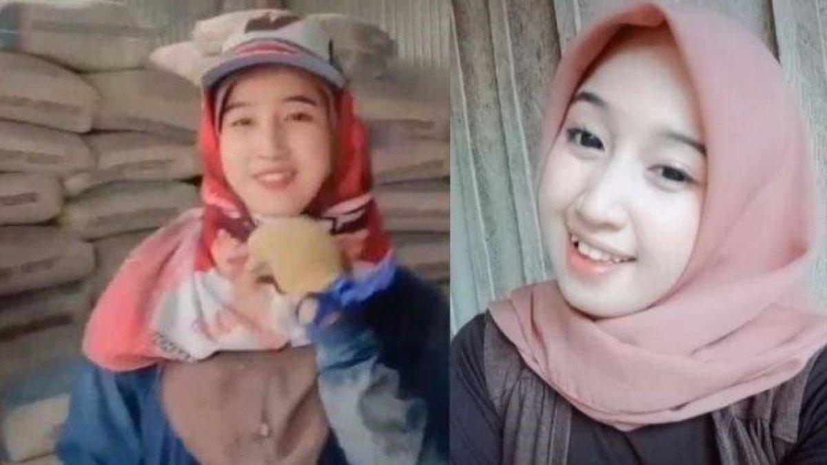 Nuraini, mahasiswa Universitas Negeri Makassar jadi tukang panggul semen.