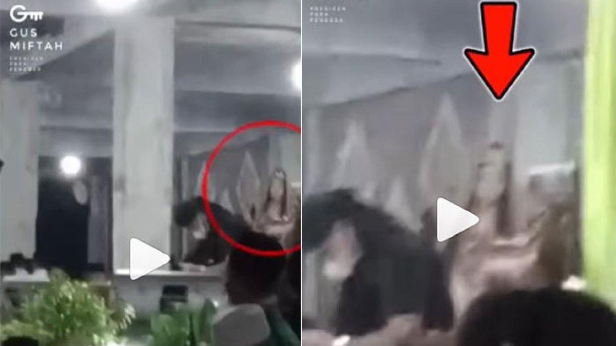 Ada sosok diduga penampakan makhluk gaib di belakang Gus Miftah saat mengaji akbar di Lampung.