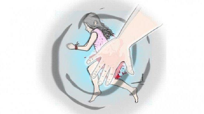 Ilustrasi pencabulan dilakukan SS pada anak kandungnya.