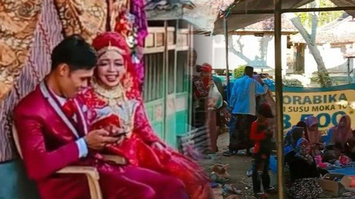 VIRAL Pernikahan Sederhana di Teras Rumah, Dekorasi Pakai Kain Jarik